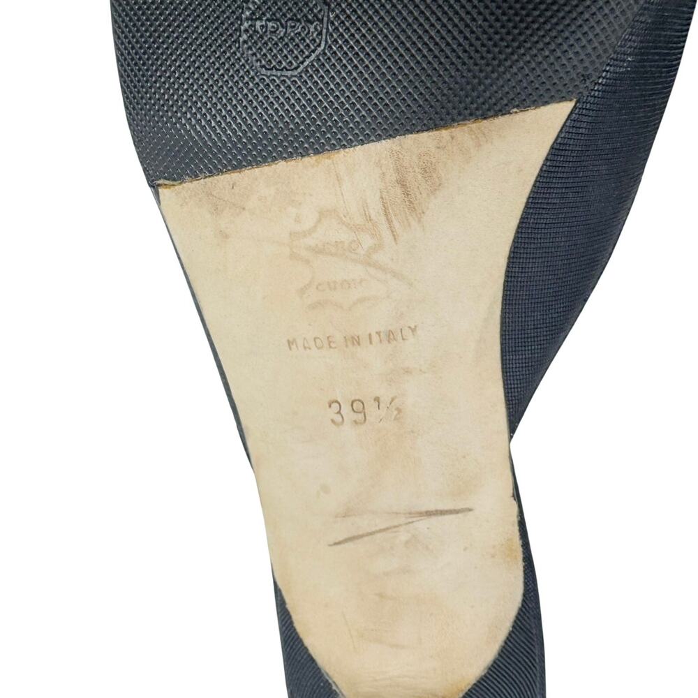 Vintage Manolo Blahnik Black Silk Feather Embroidered Kitten Heel Mules EU 39.5 - Picture 7 of 9